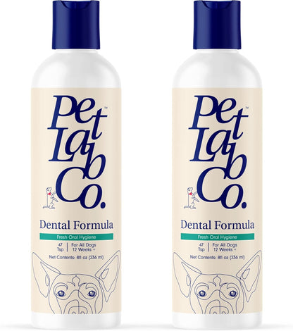 PetLab Co. Cat and Dog Dental Formula, Keep Dog Breath Fresh and Teeth Clean, Supports Gum Health - Water Additive Dental Care Targets Tartar, Pack of 2 - Packaging May Vary