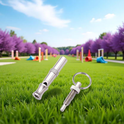 3Pcs Silver Adjustable Ultrasonic Dog Whistle,Portable Whistle Pet Whistle Supersonic Whistle Dog Whistles for Pet Training,Training and Behavior Aids, Portable Pet Training Aid