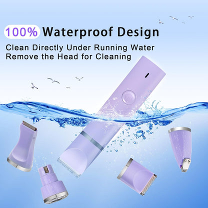 Dog Grooming Clippers Kit-Electric Rechargeable Cat Trimmer Tools-Cordless Quiet Pet Nail Paw Grinder-4 in 1 Multifunctional Low Noise Shaver-Razor for feet Face Ears Toenail Eye