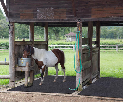 Under Horse/Stable Mats，Horse shed Floor mat——Backing Prevents Liquid Penetration,Duty Stall Mats for Floor Surface,Soft Material, Non-Slip Backing，Washable,Keeps Stable Floors Clean(6 x 8 FT)