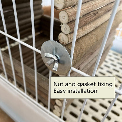 Wooden Rabbit House Hanging Hideout, Natural Wood Small Animal Hut, Well Ventilated Wooden Nest for Rabbit Chinchilla Guinea Pig, Safe Non Pet Habitat with Easy Install