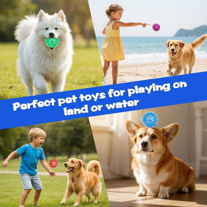 18 Pcs Squeaky Dog Toy Balls, 2.5 Inch Bulk Durable Spikey Dog Balls 6 Colors Puppy Chew Toys for Small Medium Large Dogs Clean Teeth and Training