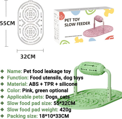 Dog Puzzle Feeder, Silicone Slow Food Mat, Interactive Dog & Cat Food Puzzle Toy, Adjustable Height, Large Capacity, Relieves Anxiety and Boredom, Enhances IQ Training for Large Dogs Pets