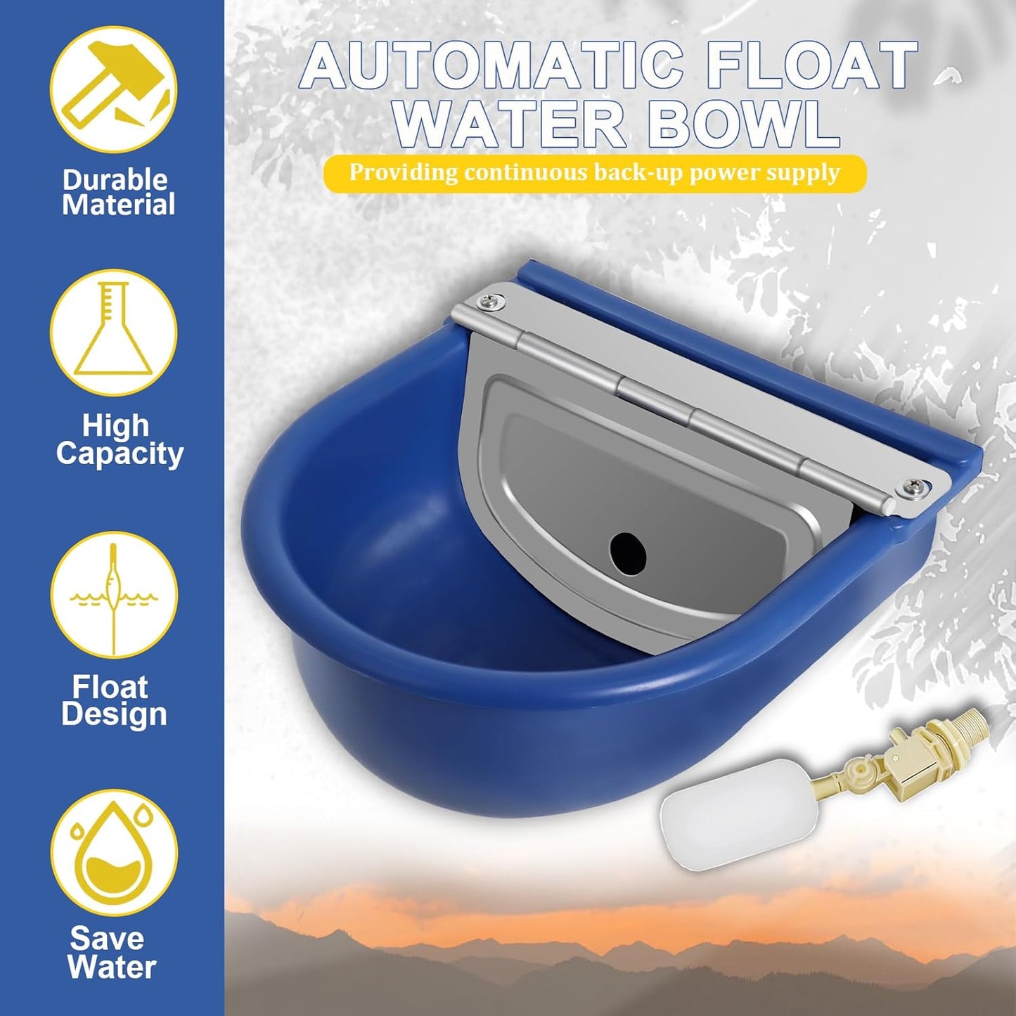 Automatic Water Dispenser for Dogs, Plastic Automatic Dog Waterer Livestock Water Bowl Goat Waterer with 39 inch Water Hose for Horse Water Trough