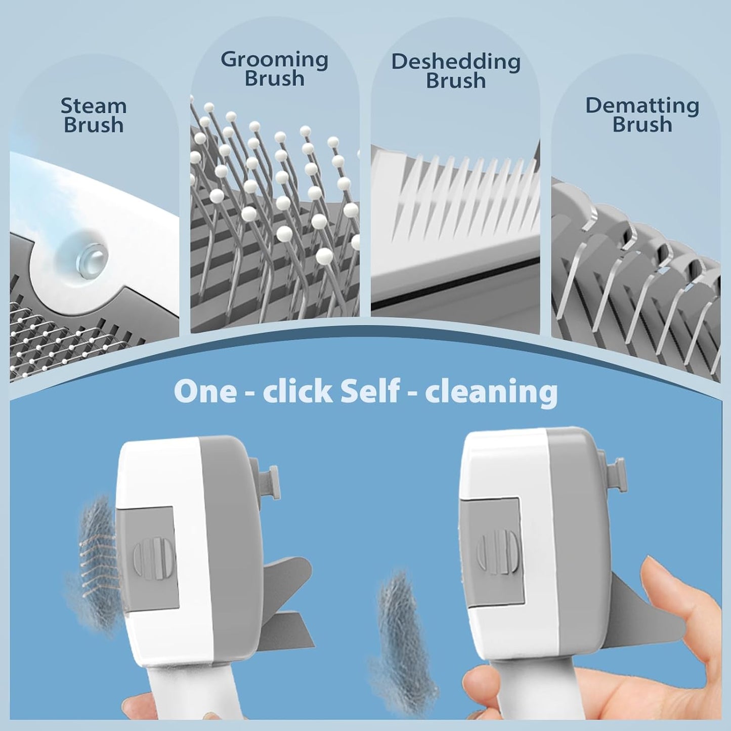 Pet Steam Brush for Dogs & Cats | 30PCS Pet Grooming Wipes