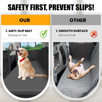 Dog Car Bed for Back Seat Cover, Supportive Foam Pet Mat Cushion for Car Backseat Extender with Removable Cover, Common Size for Sedan, SUV & Truck, Easy Clean