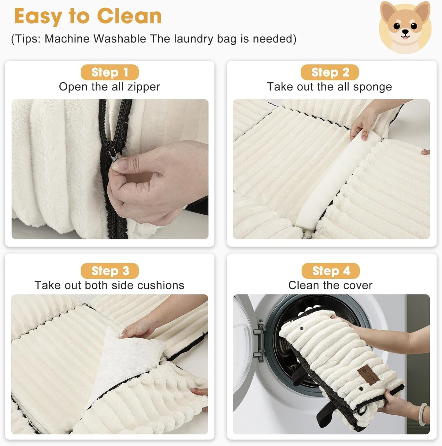 MIXJOY 6-in-1 Dog Car Seat for Small/Medium Dogs up to 25 lbs, Multi-Functional Dog Carrier for Car with Detachable Washable Cover, Pet Travel Bed with Clip-On Safety Leash, Beige