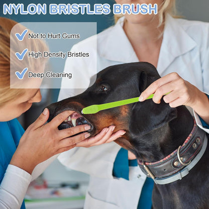 PEASUG 15 Pcs Dog Toothbrushes, Dual Headed Dental Hygiene Brushes, Soft Bristles Pet Toothbrush, Long Handle Dog Tooth Brushes for Small to Large Dogs, Cats, and Most Pets Dental Care