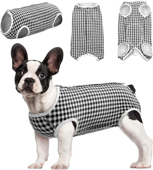 Kuoser Surgical Recovery Suit for Dogs Cats, Pet T-Shirt After Surgery Wear for Dogs, Dog Professional Recovery Suit Comfortable E Collar Alternative, Prevent Licking Onesies Pet Surgery Recovery Suit