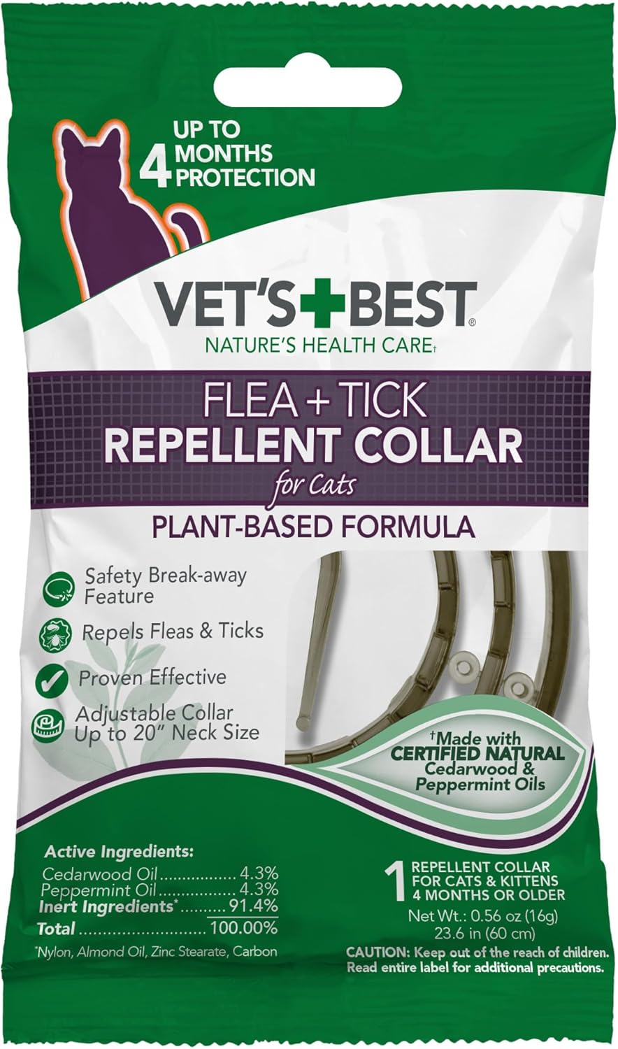 Vet's Best Natural Flea and Tick Spray for Cats and Home – Plant-Based Pest Control with Certified Essential Oils – Safe Indoor Flea Treatment for Cat Households – 96 oz Refill Bottle – Made in USA