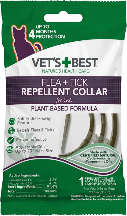 Vet's Best Natural Flea and Tick Spray for Cats and Home – Plant-Based Pest Control with Certified Essential Oils – Safe Indoor Flea Treatment for Cat Households – 96 oz Refill Bottle – Made in USA