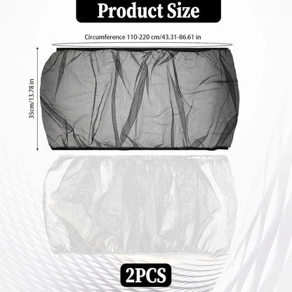 2PCS Adjustable Bird Cage Cover, Bird Cage Seed Catcher, Large Birdcage Cover, Airy Nylon Guard Net for Parrot Parakeet Macaw Round Square Cages (Black, White)