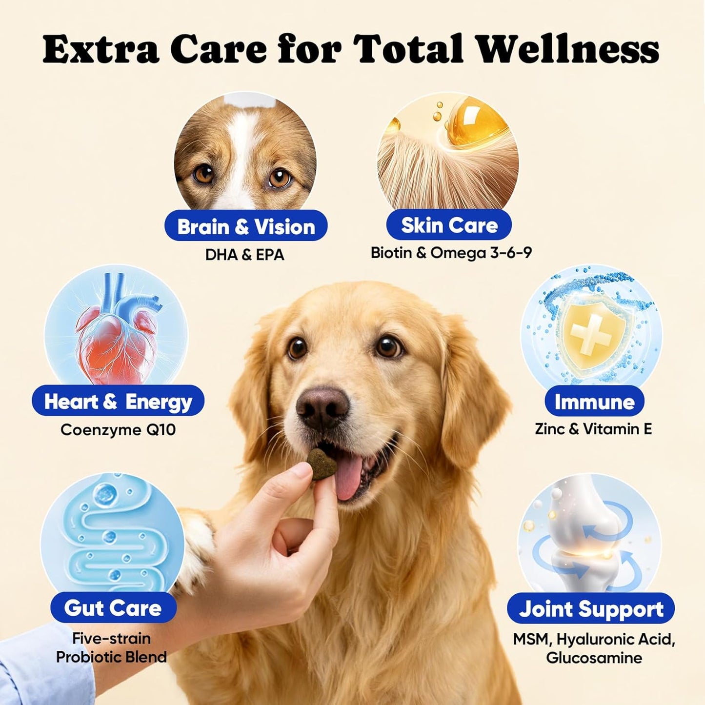 Omega 3 for Dogs – Salmon Oil for Dogs Skin & Coat Health, Fish Oil Supplement for Dog Shedding, Itch & Hot Spot Relief, Allergy Chews with EPA & DHA Fatty Acids for Skin & Joint Support - 180 Ct