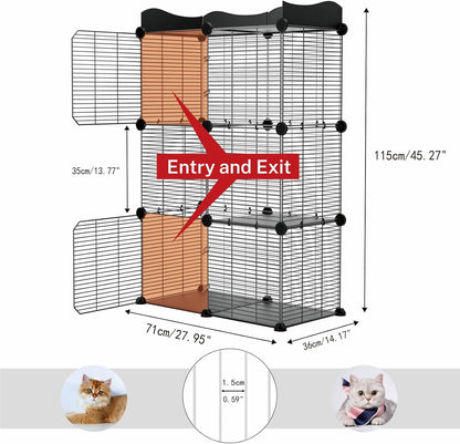 Cat Litter Box with Lid Indoor: Enclosed Litter Box with Cover for Multiple Cats Kitty, DIY Litterbox for C&C Grid Cat Cage