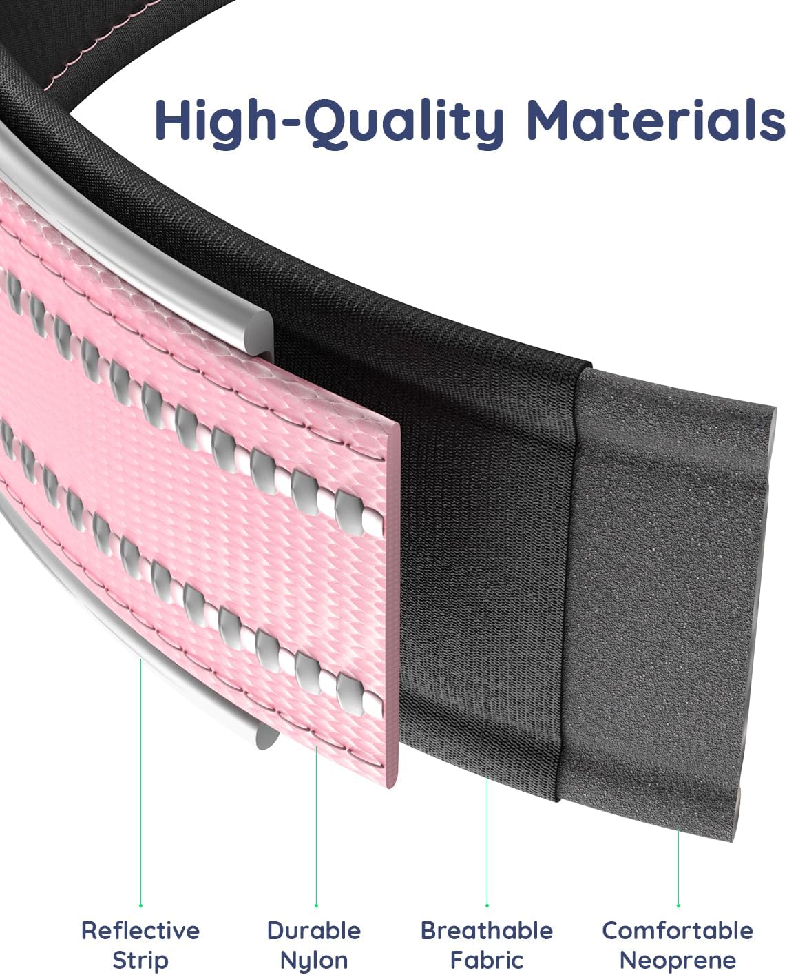 Airtag Dog Collar, IPX8 Waterproof Air Tag Dog Collars Holder | Reflective Ultra-Durable | Soft Padded | Lock Buckle | Heavy Duty | Fit Large Dogs(Pink,L(15"～24"))