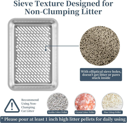 19.7''x13.8''x13.8'' Enclosed Stainless Steel Litter Box with Lid