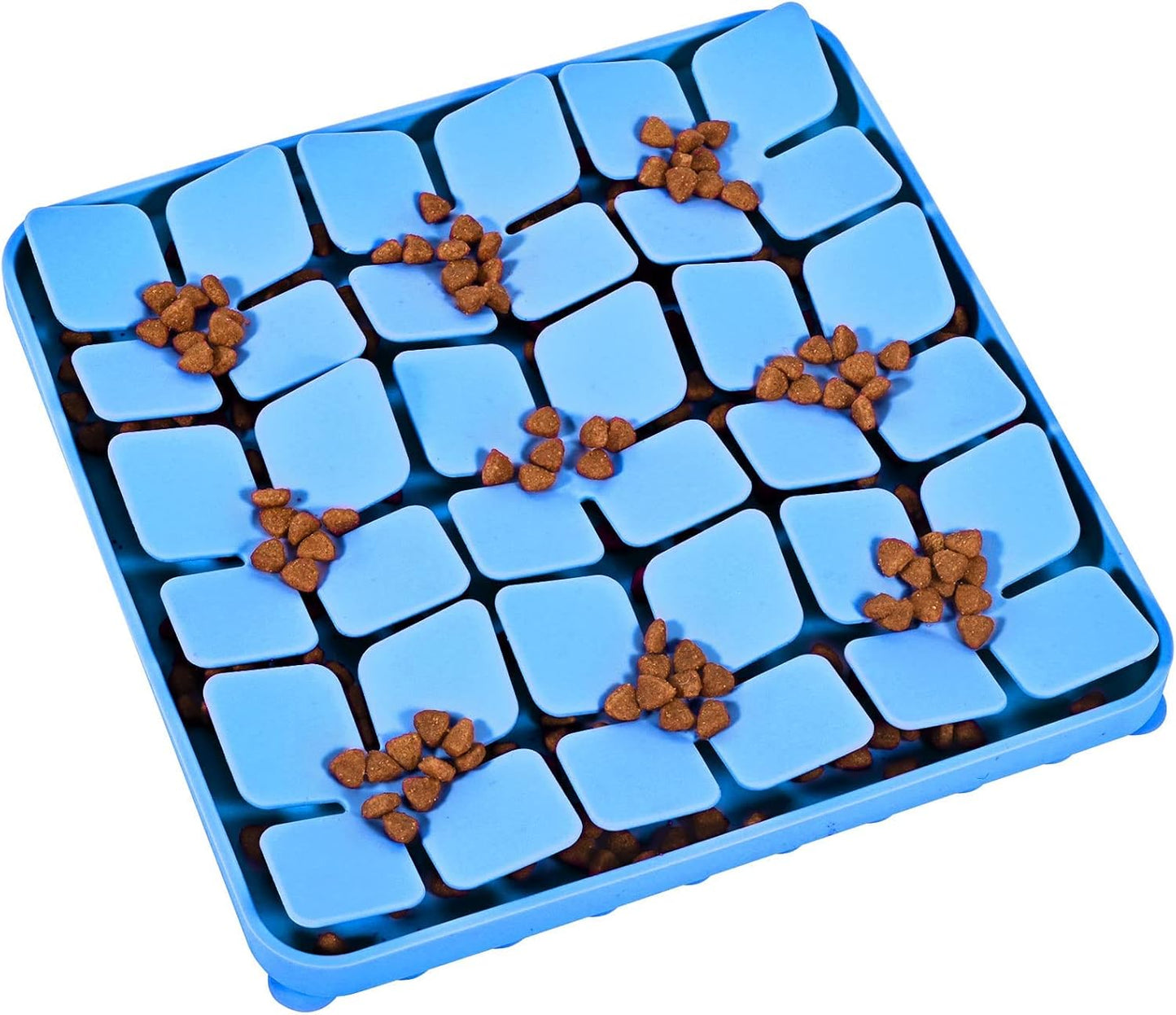 Silicone Snuffle Mat for Dogs, Slow Feeder Lick Mat with Suction Cups, Dog Puzzle Feeder Toys for Smell Training & Slow Eating (Blue)
