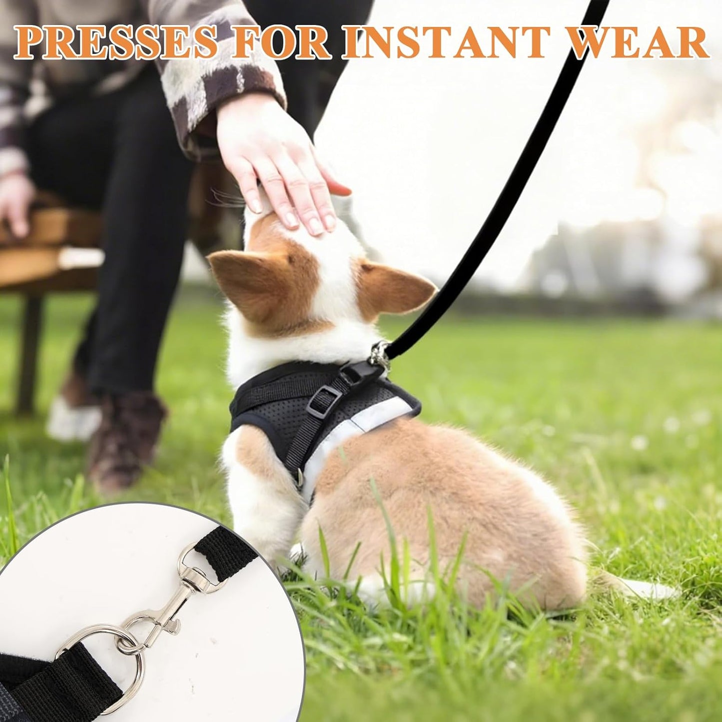 Cat Harness and Leash for Walking, Soft Mesh Cat Harness and Leash Escape Proof, Kitten Harness and Leash Set for Outdoor Travel Black (S)