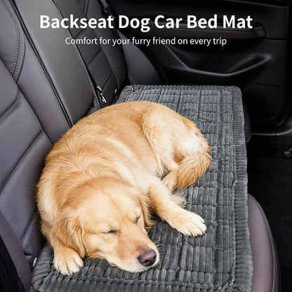 Backseat Dog Blanket for Car, Non-Slip Dog Bed Car Seat Protector, Soft & Cozy Dogs Blanket, Gray Machine Washable Travel Pet Mat for Cars, 24.4 x 53.9 in
