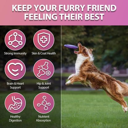 Dog Allergy Chews + Carmelie 24 in 1 Dog Multivitamin Chewable - 400 Treats - Seasonal Allergy Relief + Dog Vitamins for Hip & Joint, Skin & Coat, Immune Health (Chicken Flavor)