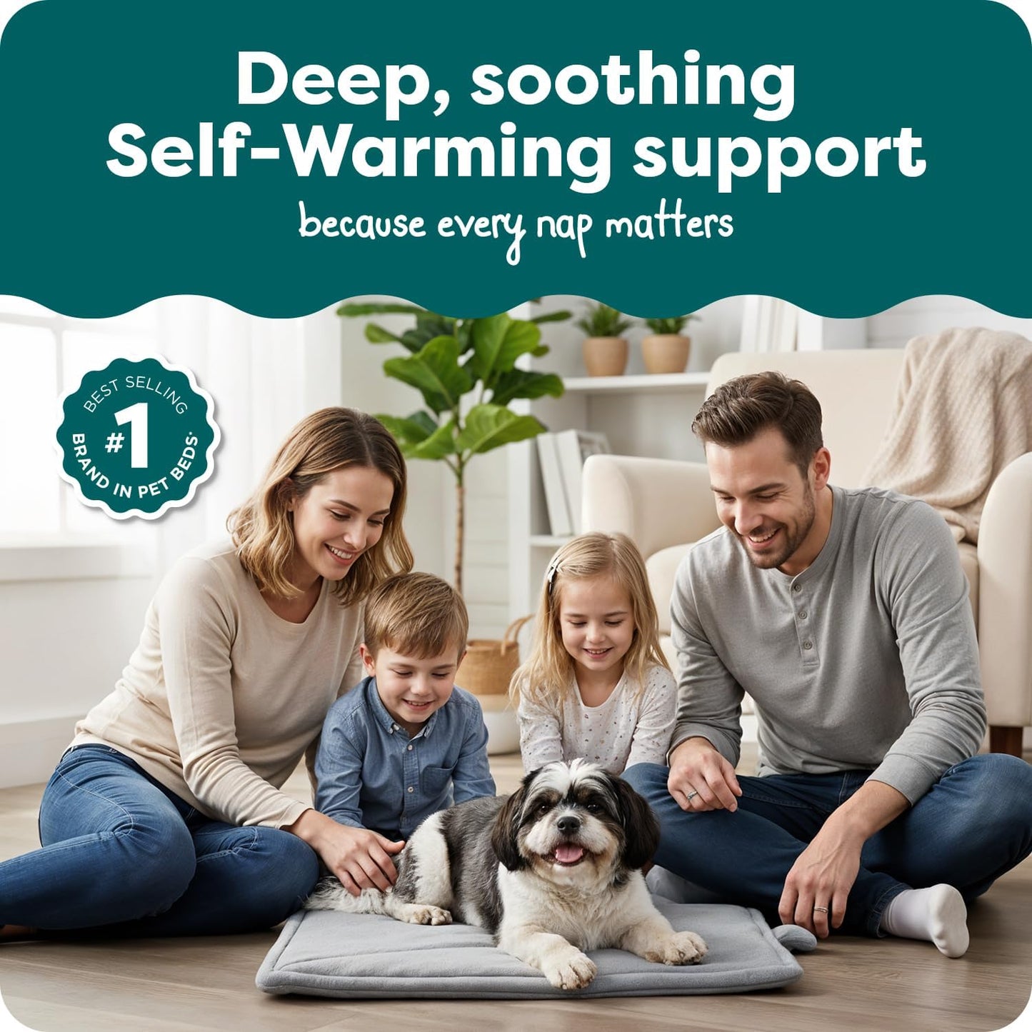 FurHaven ThermaNAP Self Warming Cat Mat, Dog Bed for Crates with Self-Warming Technology for Cozy Rest, Fully Machine Washable, Small, Plush Faux Fur, Gray