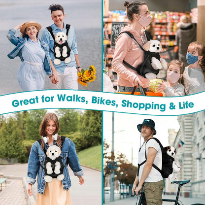 Dog Backpack Carrier, Adjustable Pet Front Carriers, Legs Out Carrying Sling Travel Bag for Small Medium Dogs 10-16 Lbs, Soft Wearable Puppy Chest Carry Backpacks for Walking/Hiking/Camping/Traveling