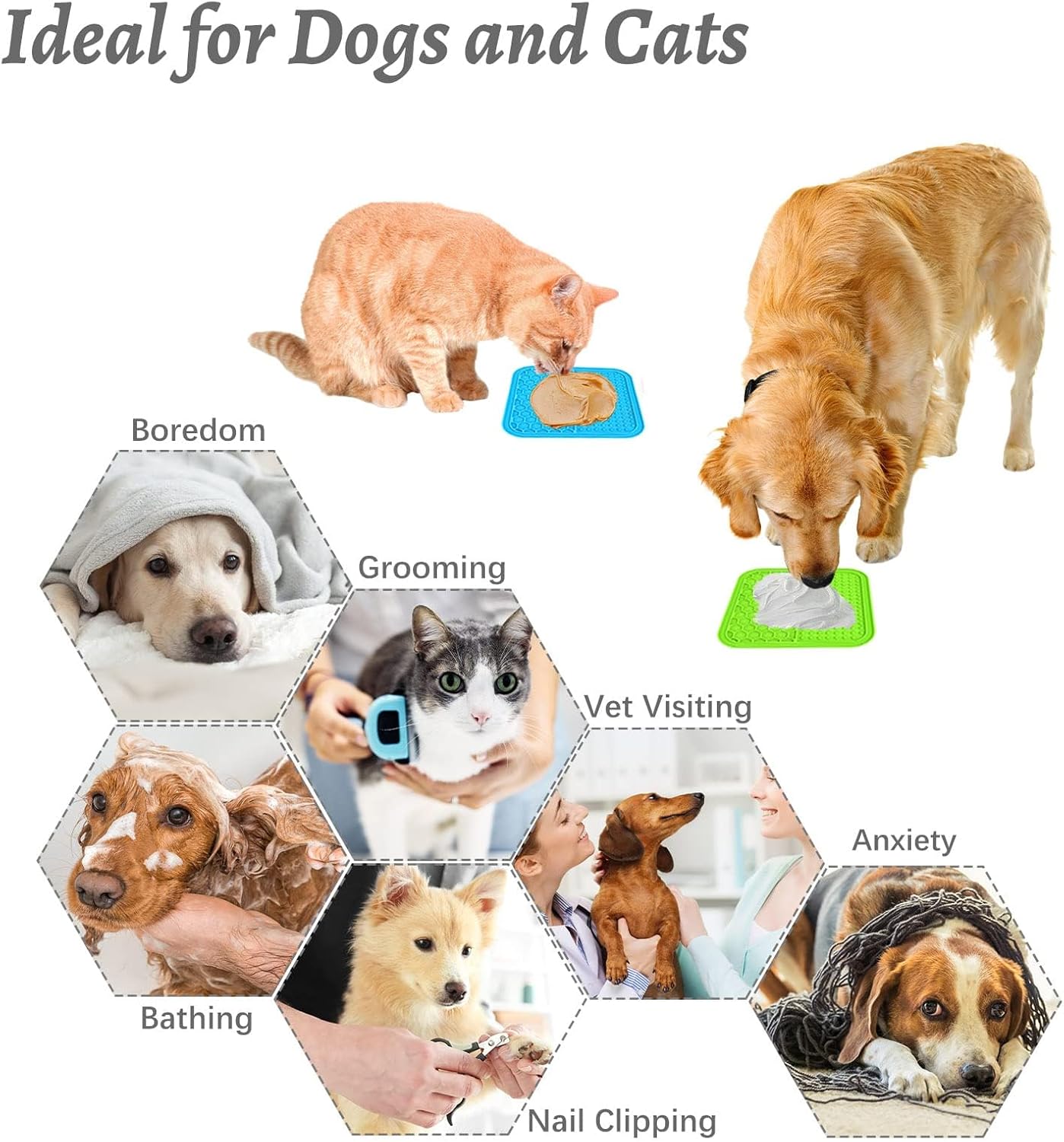 MateeyLife 4 PCS Lick Mat for Dogs and Cats