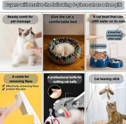 cat cage Indoor with Litter Box, Complimentary Cat Bed, Bowl,Cleaning Three Piece Set,Large cat Enclosure, Cat House with Wheels Outdoor，Small Animal cat Kennel (41.8″(L) x18.1″(W) x46.1″(H))