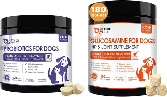 Probiotics for Dogs & Glucosamine for Dogs 180 Counts