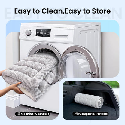 REEVAA Dog Bed Mat for Car Backseat [Extra-Thick & Chew-Resistant], Road Trip Bed to Fully Protect Dog's Safety, Fits Trucks/SUVs Back Seat Cover Extenders, Grey, 54x24x1.8 inch