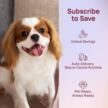 HICC PET Wipes for Dogs and Cats, Vet-Recommended Pets Cleaning Wipes, Deodorizing Hydrating, Nourishes Smoothes Fur, Fermented Coconut Oil Grooming Paws Body and Butt, Horse Skin Coat, Rose, 100pcs