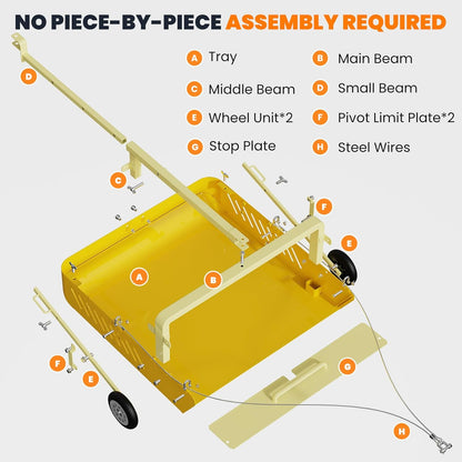 GRIND MODE 2-in-1 Horse Paddock Cleaner & Tow-Behind Trailer, Heavy Duty Manure Fork & Scoop, Efficient Yard Sweeper for Horse Manure, Drag Collector for Pasture/Yard Easy Cleanup