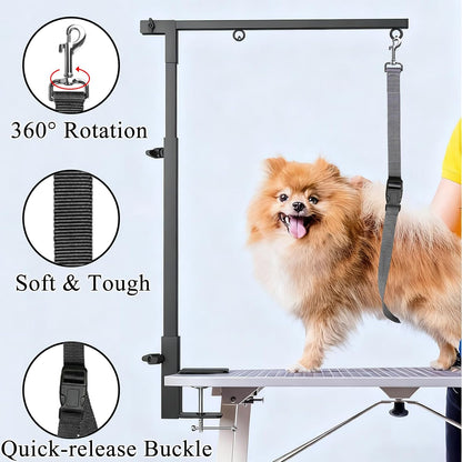 Dog Grooming Loops Nylon Restraint Noose Loop Pet Grooming Belly Strap Adjustable Slip Rope Dog Bathing Safety Tether Straps for Pet Grooming Table (Pink)