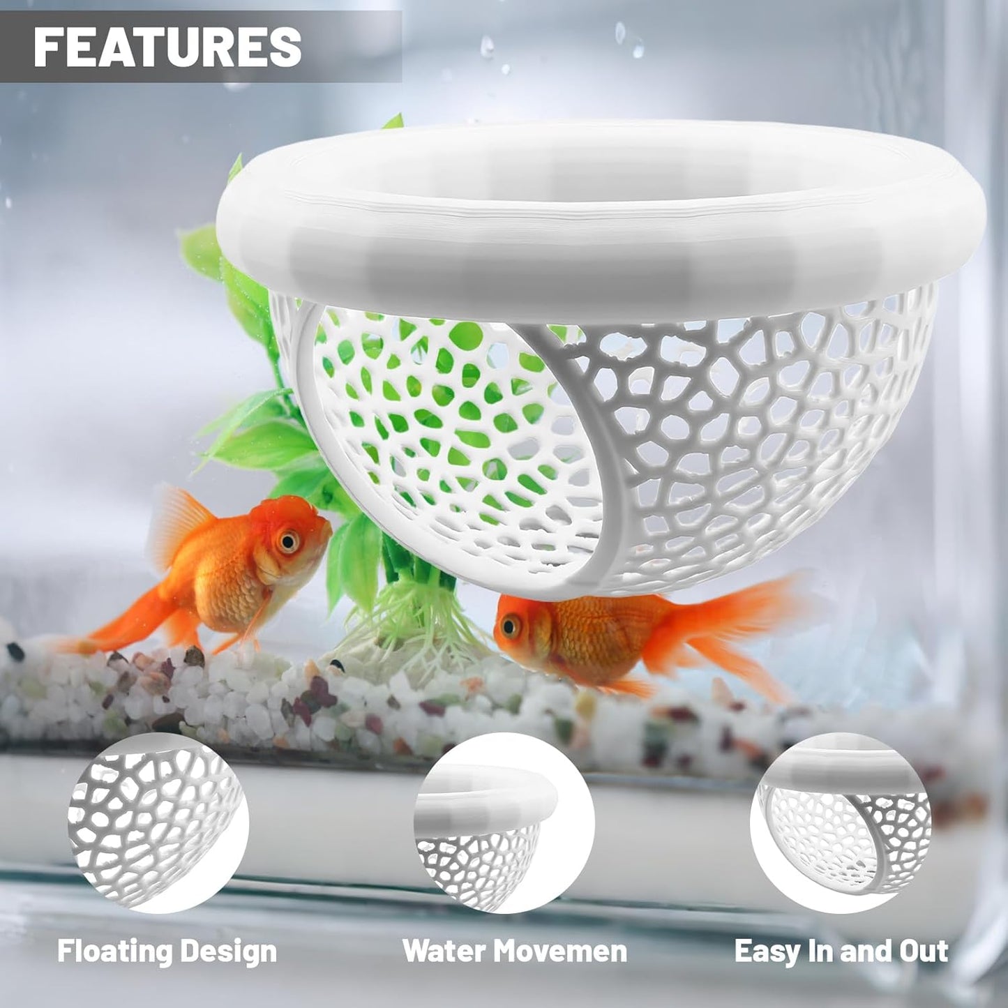Aquarium Floating Betta Fish Skins, Suitable for Fighting Fish, Shrimp, and Small Fish Multi-Functional Hammock, Aquarium Hiding Feeding Decorative Accessories (White)