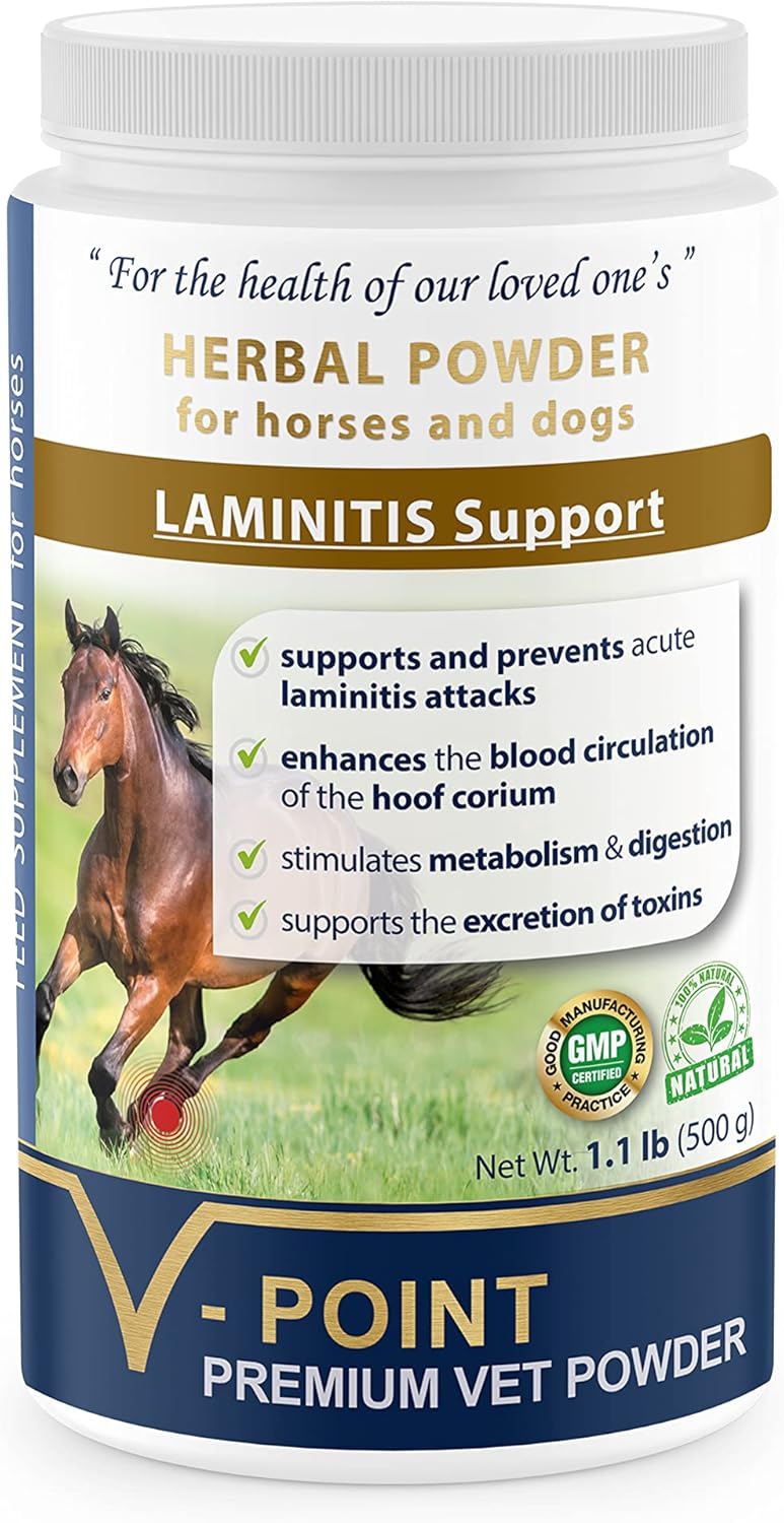 V-POINT - Laminitis Ease - hoof Supplements for Horses - Horse hoof Care Product Based on Natural Herbal Powder - Ideal for Hooves Health and Conditioning (1.0 lb)