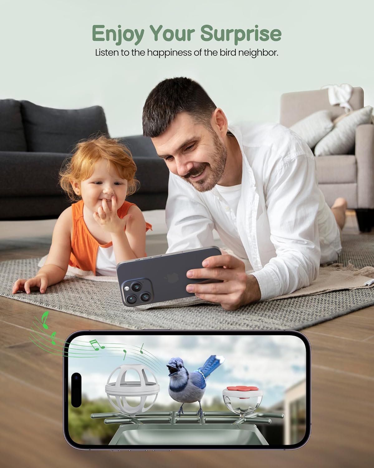 Smart Bird Feeder with Camera Outdoor: Solar Birdfeeder Cam for Outside Garden - 2K HD Live Video Camera AI Recognition Visible Window Auto Capture - Bird Lover Gifts