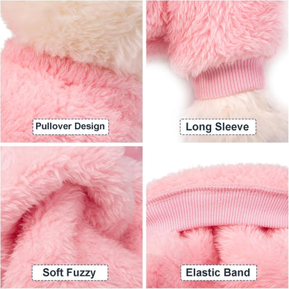 Dog Sweater, 3 Pack Dog Sweaters for Small Dogs, Dog Clothes for Small Dogs Girl Boy, Ultra Soft and Warm Puppy Sweater Dog Coat for Winter Christmas (S, Pink+Purple+Peach)