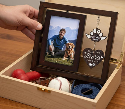 InnoBeta Dog Memorial Gifts for Loss of Dog, Pet Picture Frame, 4x6, You Left Paw Prints, Tabletop