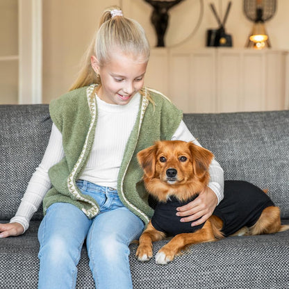 Suitical Recovery Suit for Dogs - XL Black - Dog Surgery Recovery Suit with Clip-Up System, Breathable Fabric for Spay, Neuter, Skin Conditions, Incontinence, 29.1–32.3 in Neck-to-Tail