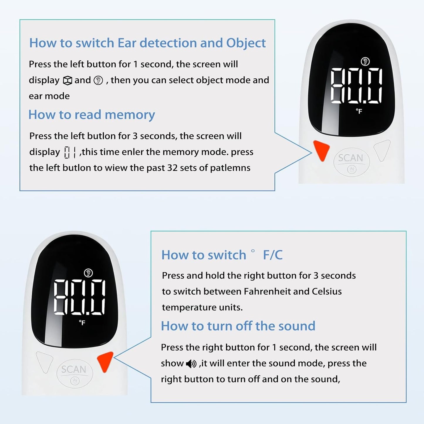 Cat and Dog Ear Temperature Monitor, Pet Only Thermometer, Dogs or Cats Ear Temperature Monitor with Warranty, Dog and Cat Ear Care Supply, Take Pet Temperature Tool.
