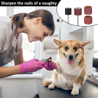 22 Pcs Nail Grinder Replacement Kit, Dog Nail Smoother Sanding Drum Set Dog Claw Grooming Trimmer Supplies Care Rotary Tool, 2 Sizes(1/2 Inch 80 Grit and 120 Grit)