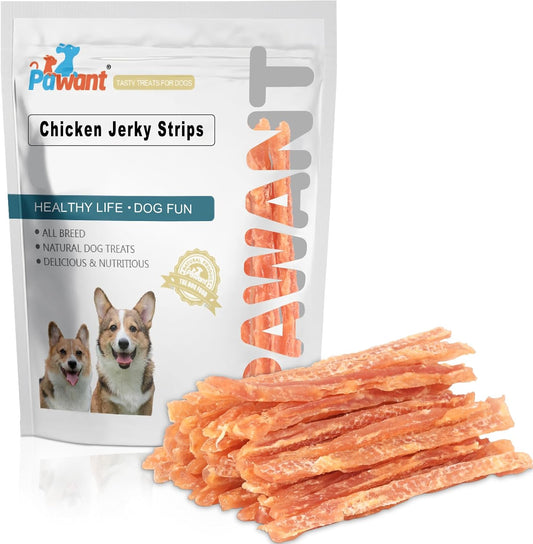 Chicken Jerky Strips for Dogs -Real Chicken, High Protein Dog Treats, Soft & Chewy Training Rewards for Puppies & Small Breeds, All-Natural Ingredients 454g/1lb