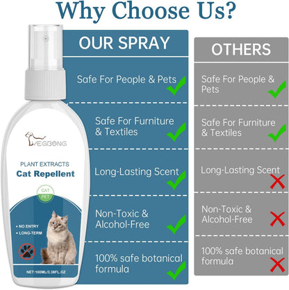 Cat Deterrent Spray,Natural Safe Upgraded Scratch Deterrent Training Aid for Furniture Effective Training Aid