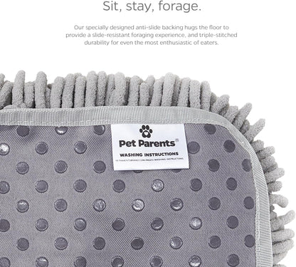 Pet Parents Forager Slow Feeder Dog Bowl & Snuffle Mat - SoftSnout, Non-Slip Backing (Forest 12")