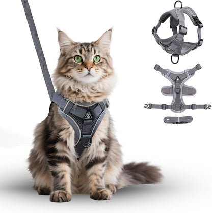 Cat Chest Straps and Belts, Anti-Escape Adjustable Soft net cat Belts, Easy to Control, Breathable, Chest Straps Set for All Types of cat Vests，XL