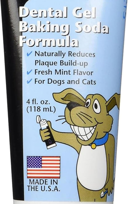 RYAN'S PET SUPPLIES Paw Brothers Mint Flavor Dental Gel, Baking Soda Formula, Fresh Breath Dental Care Gel, for Dogs and Cats, Made in The USA, 4 Ounces