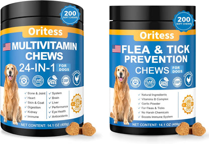 Flea and Tick Prevention for Dogs Dog Vitamins and Supplements 200 Chews