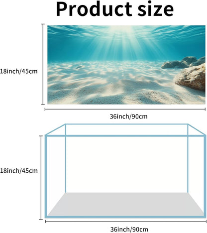 COMSUN 3 Pack Aquarium Background, 36x18 inches Polyester Aquarium Background, Cloth Fish Tank Background, Undersea Ruins Floor Sunshines & Tree Wood Branches Aquatic Plants