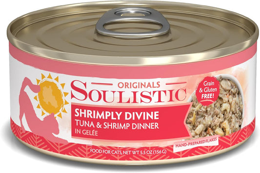 Soulistic Originals, Shrimply Divine Tuna and Shrimp Dinner in Gelée, 5.5oz Can, Pack of 8