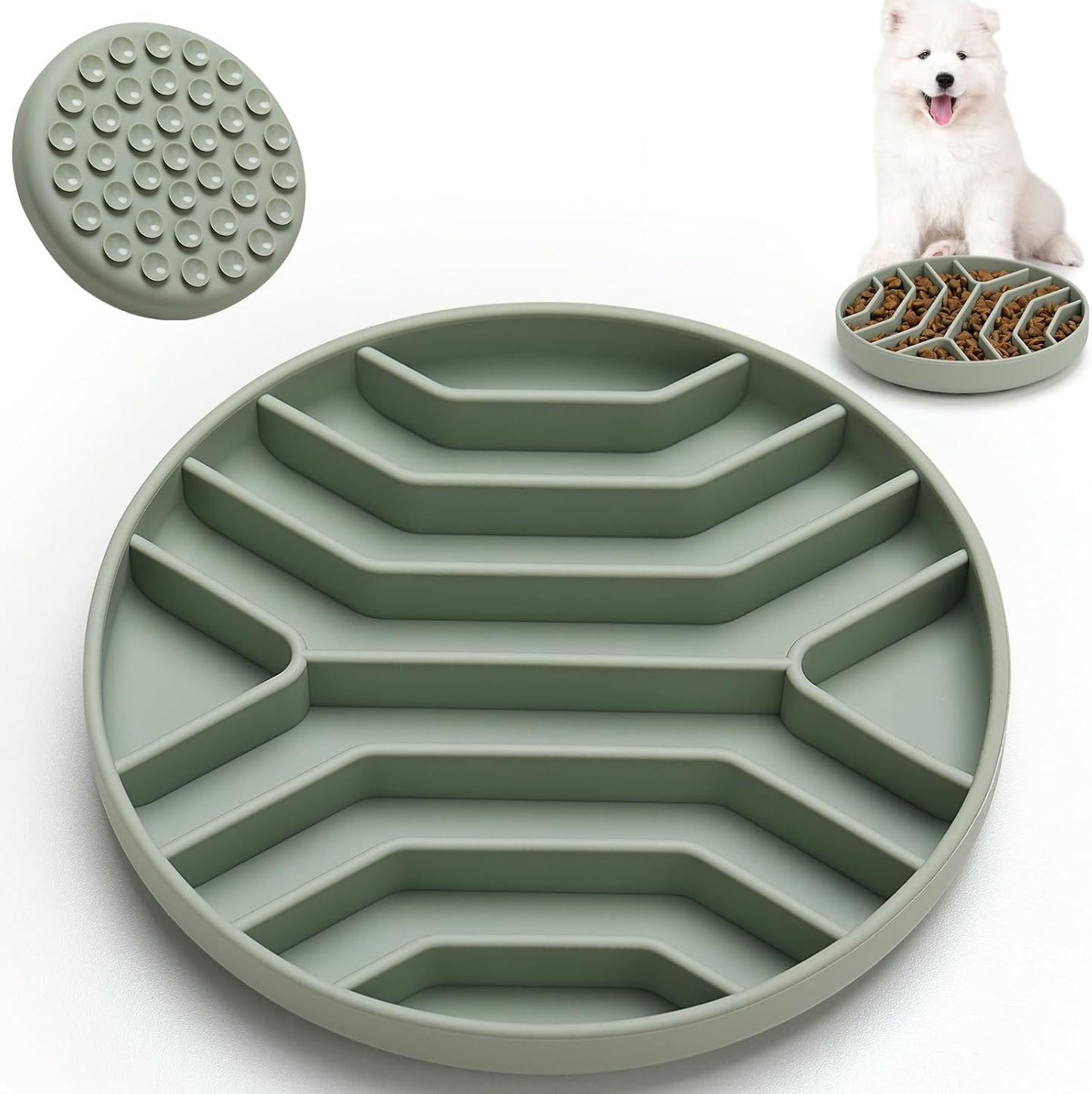 Slow Feeder Dog Bowls Silicone Maze Food Bowl Feeders Pet Puzzle Lick Mat to Slow Down Eating for Small Breed Size Dogs
